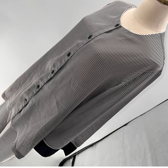 Victoria's Secret Black/White Striped Long Sleeve Silk Like Pajama Set-M - Picture 3 of 16